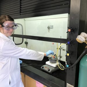 bachelor of science in chemistry student in lab