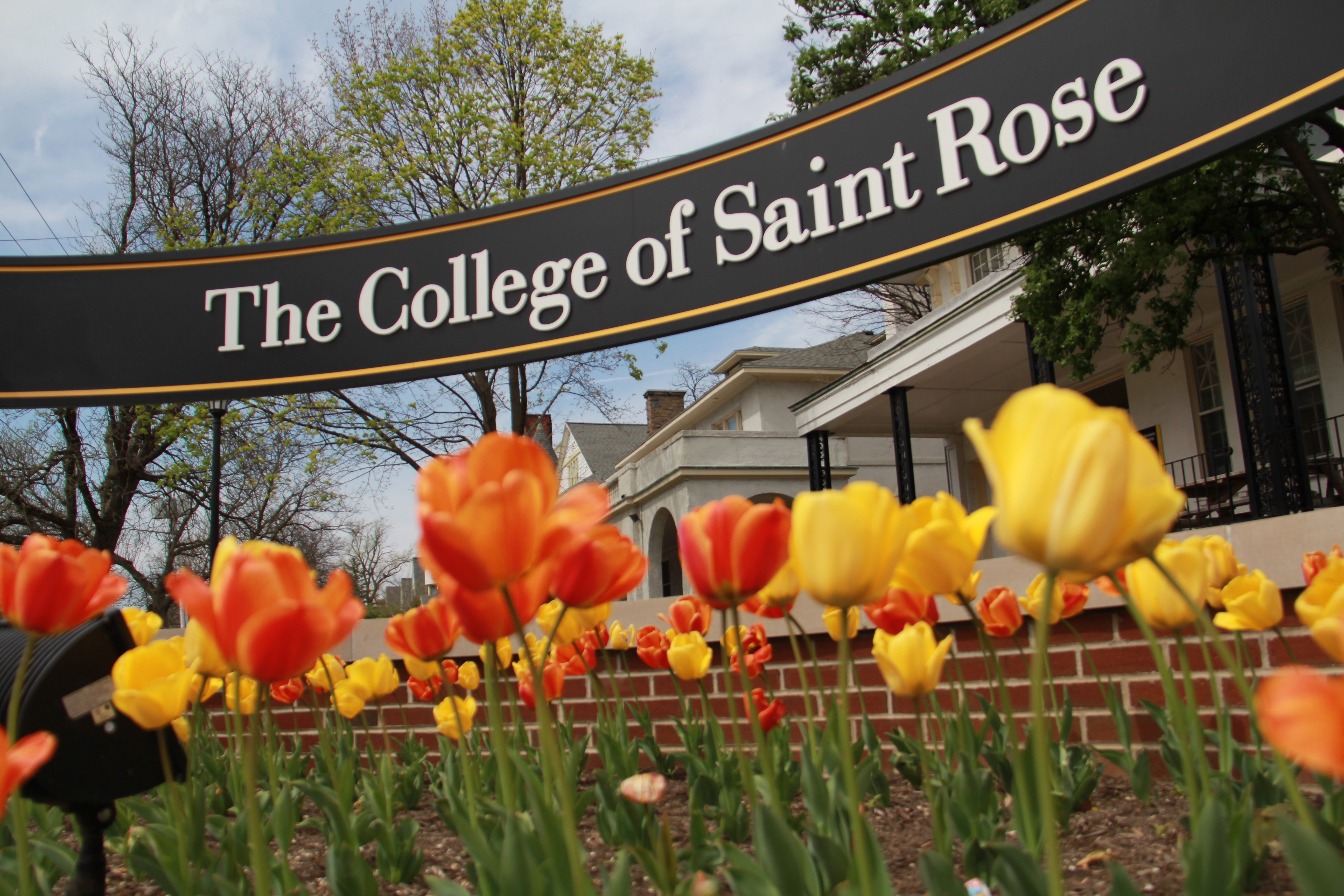 Saint Rose Sign with Tulips