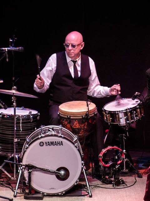 John Wittmann playing drums.