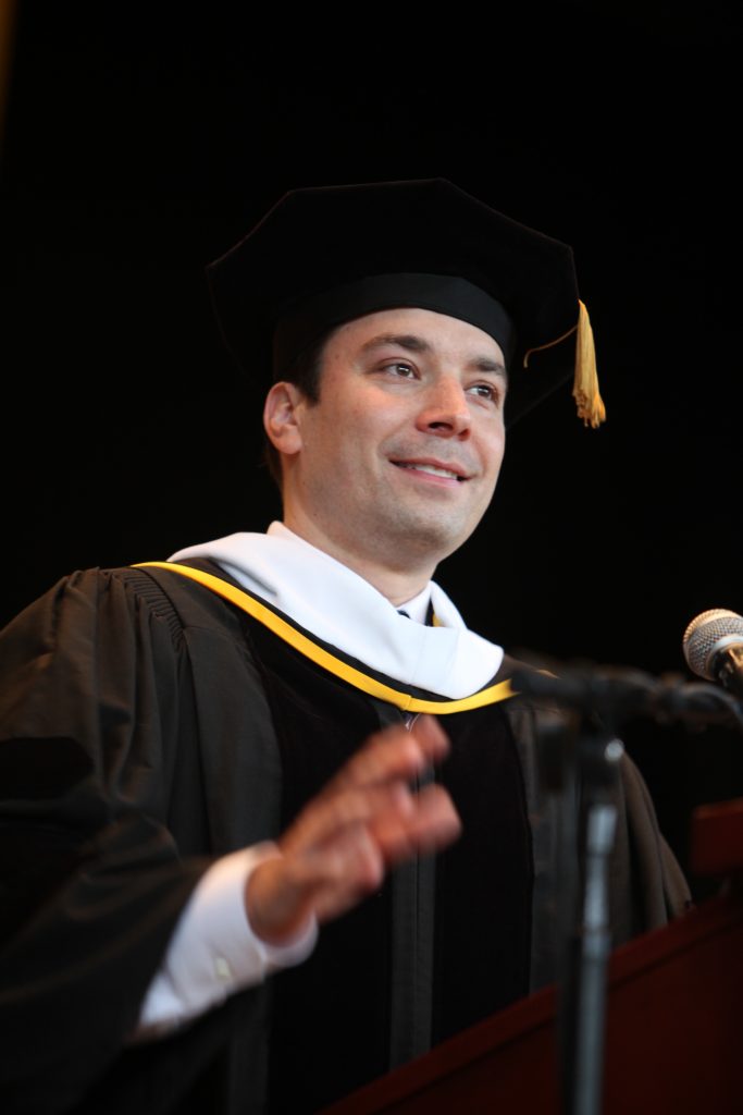 Jimmy Fallon '09 at Saint Rose commencement in 2009